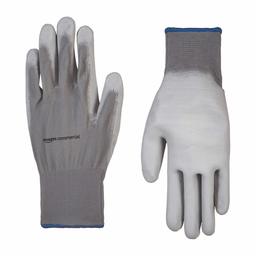 AmazonCommercial 13G Polyester & PU Coated Gloves (Grey), Size XL, 12 Pairs