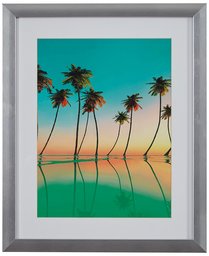 Amazon Brand – Rivet Paradise Palms Palm Tree Wall Art in Silver Frame, 13