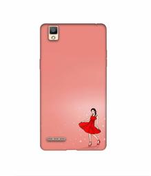 Amazon Brand - Solimo Designer Red Dress Lady 3D Printed Hard Back Case Mobile Cover for Oppo F1