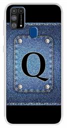 Amazon Brand - Solimo Designer Multicolor Button Jeans Alphabet-Q Printed Soft Back Case Mobile Cover for Samsung Galaxy M31