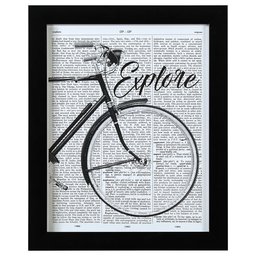 Rivet Vintage Book Art Explore 18 x 24, Black Frame-P