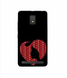 Amazon Brand - Solimo Designer Heart Shape Lady with Glitter 3D Printed Hard Back Case Mobile Cover for Lenovo A6600