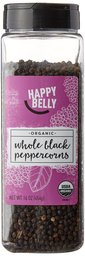 Amazon Brand - Happy Belly Organic Black Peppercorns, Whole, 16-Ounce