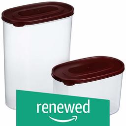 (Renewed) Amazon Brand - Solimo Set of 2 Kitchen Storage Containers (1650ml, 950ml), Brown