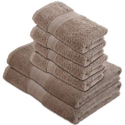 Pinzon by Amazon - 100% Cotton  Towel Set (2 bath & 4 hand towels) -Taupe Brown