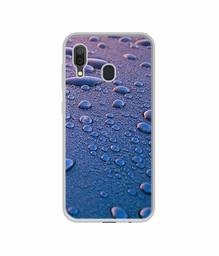 Amazon Brand - Solimo Designer Water Drops UV Printed Soft Back Case Mobile Cover for Samsung Galaxy A30