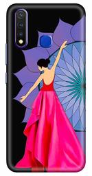 Amazon Brand - Solimo Designer Girl Violet Design 3D Printed Hard Back Case Mobile Cover for Vivo Y19 / Vivo U20