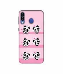 Amazon Brand - Solimo Designer Panda Pattern 3D Printed Hard Back Case Mobile Cover for Samsung Galaxy M21