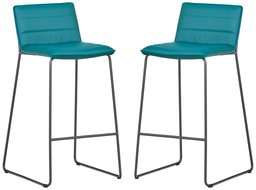 Amazon Brand – Rivet Julian Minimalist Modern Tufted Faux Leather Stools, 2-Pack