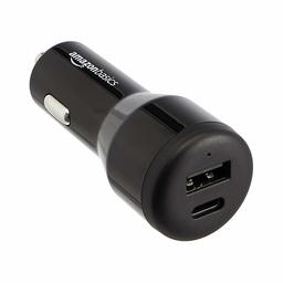 AmazonBasics - Car charger, USB-C (18W) with power supply and USB-A (12W)