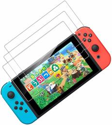 [Amazonブランド] Eono(イオーノ) 3枚入り Nintendo Switch用 保護 ガラスフィルム 任天堂ニンテンドー スイッチ ブルーライトカット 3Dラウンドエッジ加工 指紋防止 撥水撥油 飛散防止 日本硝子素材 強靭9H 貼付道具付 ピタ貼り極薄 自己吸着 気泡防止