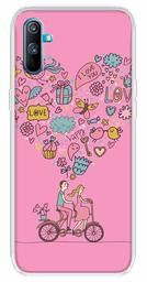 Amazon Brand - Solimo Designer Multicolor Happy Love Pink Pattern Printed Soft Back Case Mobile Cover for Realme C3