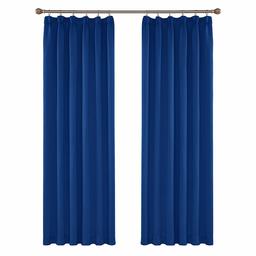 UMI. by Amazon - Cortinas para Dormitorio Moderno Salon Opacas Decoracion de Ventanas Termicas Aisantes con Bolsillo Fruncido 2 Piezas 140 x 245 cm Azul Oscuro