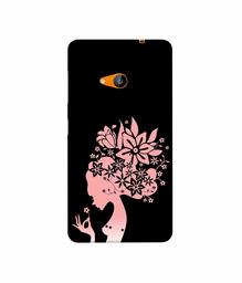 Amazon Brand - Solimo Designer Pink Color Lady Vector 3D Printed Hard Back Case Mobile Cover for Microsoft Lumia 535