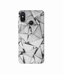 Amazon Brand - Solimo Designer Wooden Triangles 3D Printed Hard Back Case Mobile Cover for Motorola One Power