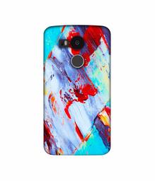 Amazon Brand - Solimo Designer Blue and Red Brush Texture 3D Printed Hard Back Case Mobile Cover for LG Nexus 5X