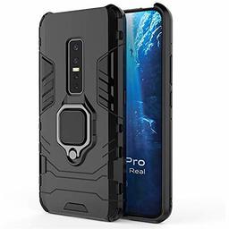 Amazon Brand - Solimo Kickstand Mobile Cover (360° Rotating Ring Holder) for Vivo V17 Pro (Black)