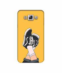 Amazon Brand - Solimo Designer Boy Shoes Pattern 3D Printed Hard Back Case Mobile Cover for Samsung Galaxy E7