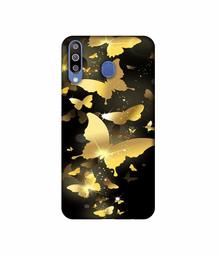 Amazon Brand - Solimo Designer Golden Butterfly Pattern 3D Printed Hard Back Case Mobile Cover for Samsung Galaxy M30