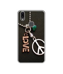 Amazon Brand - Solimo Designer Love and Peace UV Printed Soft Back Case Mobile Cover for Vivo V9