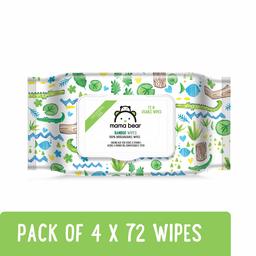 Amazon Brand - Mama Bear Biodegredabale Bamboo Wet Wipes - 72 wipes/pack (Pack of 4)