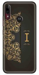 Amazon Brand - Solimo Designer Black Pattern Alphabet-I 3D Printed Hard Back Case Mobile Cover for Motorola Moto E6s / Motorola Moto E6 Plus