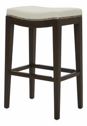 Amazon Brand – Stone & Beam Elden Nailhead-Trim Saddle Kitchen Counter Backless Bar Stool, 30