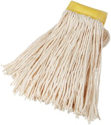 AmazonBasics Cut-End Cotton Commercial String Mop Head, 5 Inch Headband, Medium, White, 6-Pack