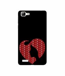 Amazon Brand - Solimo Designer Heart Shape Lady with Glitter 3D Printed Hard Back Case Mobile Cover for Vivo V1