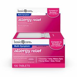 Basic Care Allergy Relief, Diphenhydramine HCl Antihistamine, 25 mg, 100 Count