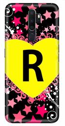 Amazon Brand - Solimo Designer Heart Pattern Alphabet-R 3D Printed Hard Back Case Mobile Cover for Oppo A9 (2020)