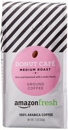 AmazonFresh Donut Cafe Ground Coffee, Medium Roast, 12 Ounce