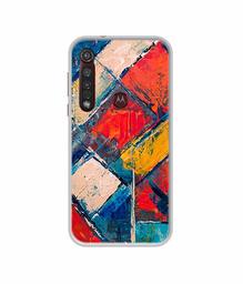 Amazon Brand - Solimo Designer Dark Multicolor Blocks UV Printed Soft Back Case Mobile Cover for Motorola Moto G8 Plus