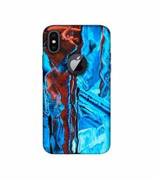 Amazon Brand - Solimo Designer Zik Zak Color Mixing 3D Printed Hard Back Case Mobile Cover for Apple iPhone X (Logo Cut)