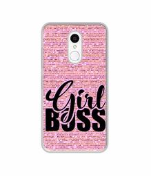 Amazon Brand - Solimo Designer Girl Boss On Pink Sparkle UV Printed Soft Back Case Mobile Cover for Spice V801