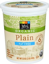 365 Everyday Value, Organic Plain Fat Free Yogurt, 32 oz