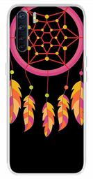 Amazon Brand - Solimo Designer Multicolor Dream Catcher Pink Printed Soft Back Case Mobile Cover for Oppo F15