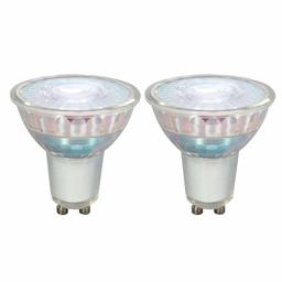 Umi by Amazon - Bombilla dicroica LED con casquillo GU10/MR16, 4,5 W (equivalente a 50 W), 15 000 horas, cristal, blanco cálido (2700 K) (paquete de 2)