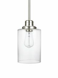 Amazon Brand - Ravenna Home Single-Light Pendant Light with Seeded Glass Shade, Vintage Edison Bulb Included, 57.1