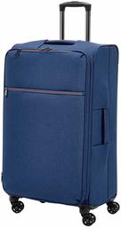 AmazonBasics – Maleta con ruedas flexible acolchada Belltown, 78 cm, Azul marino