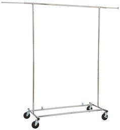 AmazonBasics Rolling Clothing Garment Rack with Wheels, Chrome Silver