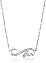 Sterling Silver Cubic Zirconia Infinity Face Necklace