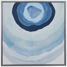 Amazon Brand – Rivet Modern Print Wall Art of Blue Geode Detail in Silver Frame, 13.75