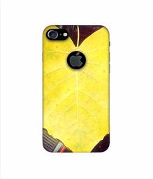 Amazon Brand - Solimo Designer Yellow Leaf 3D Printed Hard Back Case Mobile Cover for Apple iPhone 7 (with Logo Cut)