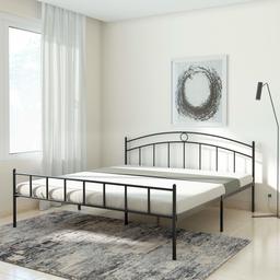 Amazon Brand - Solimo Senna Metal Glossy King Bed (Black)