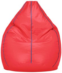 Amazon Brand - Solimo XL Bean Bag Cover (Pink with Blue Piping)