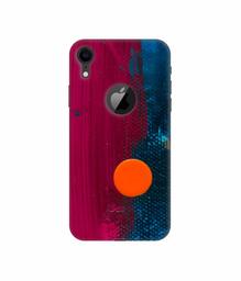 Amazon Brand - Solimo Designer Pink and Blue Brush Texture 3D Printed Hard Back Case Mobile Cover for Apple iPhone XR (Logo Cut)