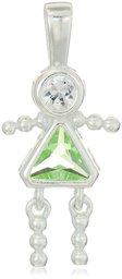 Sterling Silver AAA Cubic Zirconia Simulated Birthstone Babies Girl Charm, August