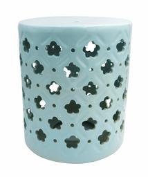 Amazon Brand – Ravenna Home Clover-Pattern Ceramic Garden Stool or Side Table, 16