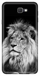 Amazon Brand - Solimo Designer Lion Design Black 3D Printed Hard Back Case Mobile Cover for Samsung Galaxy J7 Prime